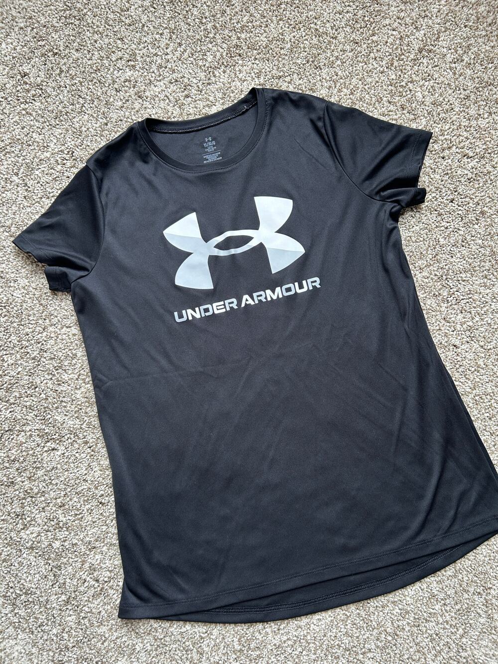Black Under Armour Logo Graphic T-Shirt, Youth Large